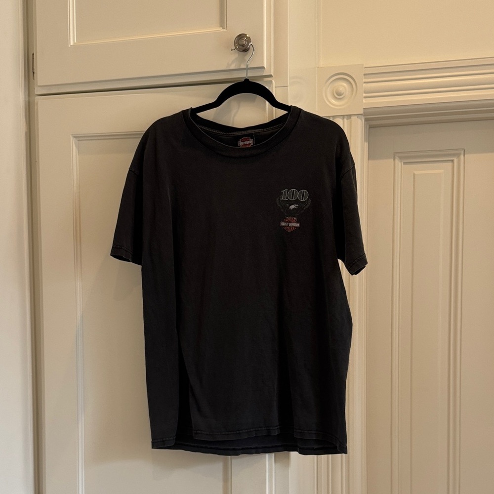 Black Graphic Men's T-Shirt Harley Davidson vintage